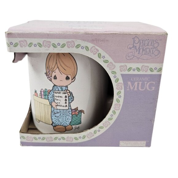 Precious Moments Ceramic Mug School Teacher Love Never Fails Vintage NIB - Picture 1 of 9